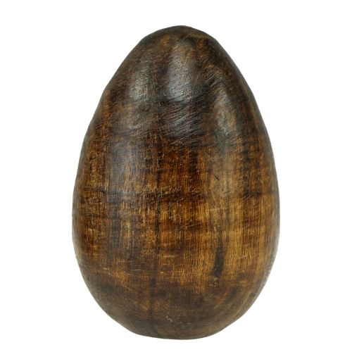 Oeufs en bois de manguier marron Oeufs de Pâques en bois H8cm 3pcs