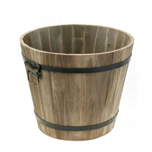 Floristik24 Jardinière seau en bois style maison de campagne avec anses Ø30cm