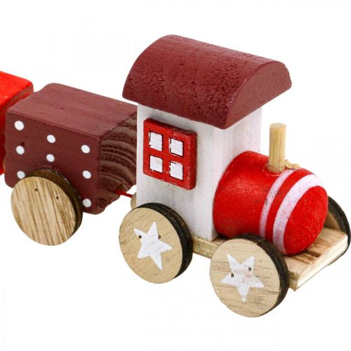 Article Décoration de chemin de fer en bois Train de Noël Rouge L20cm H6cm 2 pcs