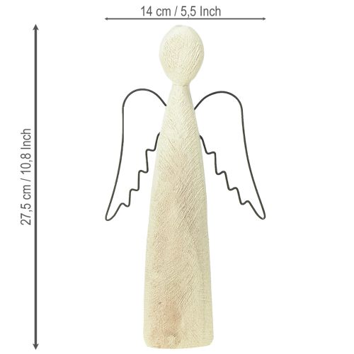 Article Ange en bois naturel ange gardien figurine en bois moderne H27,5cm