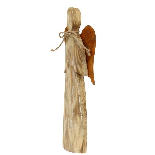 Floristik24 Ange en bois avec ailes de rouille 38x13,5cm
