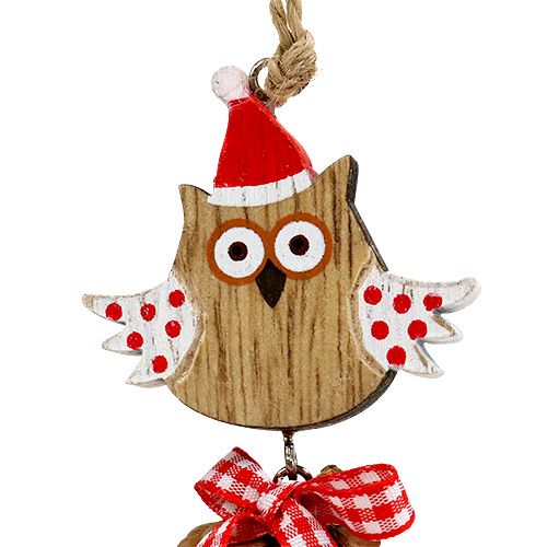 Floristik24 Figure hibou en bois avec des cônes 8cm nature 10p