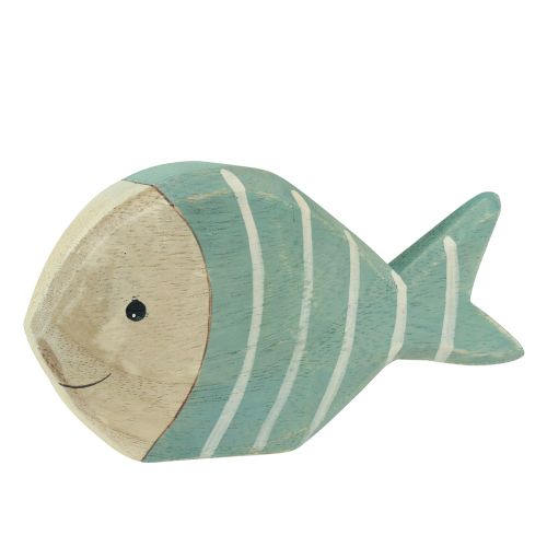 Floristik24 Poisson décoratif en bois à poser bleu clair naturel 18×10cm