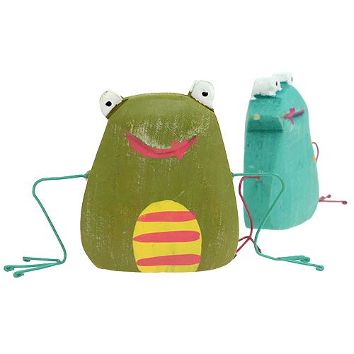 Floristik24 Grenouille en bois 9.5cm vert 6pcs