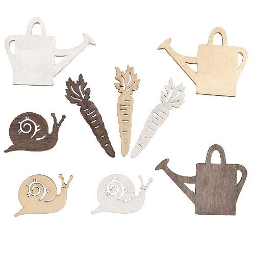 Article Décoration de jardin en bois 4cm - 6cm naturel 72 pcs