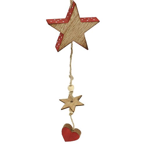 Floristik24 Cintre en bois étoile et ange naturel / rouge 48cm 4pcs