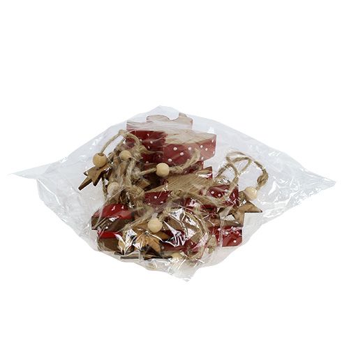 Floristik24 Cintre en bois étoile et ange naturel / rouge 48cm 4pcs