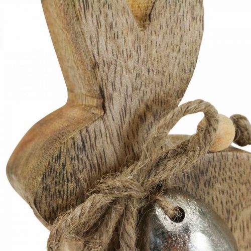 Floristik24 Déco lapin en bois décoration de table Pâques bois de manguier 8.5×4×10cm
