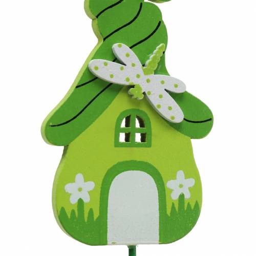 Article Bouchon fleur Gnome maison avec bâton Assortiment 5 × 9cm 16pcs