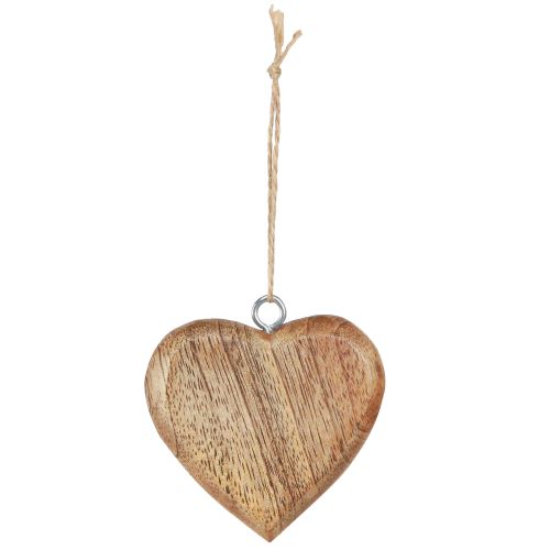 Article Coeur décoratif en bois à suspendre naturel 7cm 12 pcs