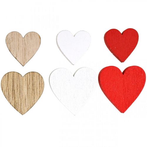 Coeur en bois décoration de dispersion coeurs de mariage bois 2.5/2/1.5cm 48 pièces