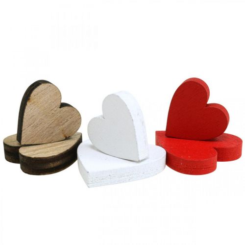 Article Décoration de dispersion de coeurs en bois coeurs de mariage en bois 2,5/2/1,5 cm 48 pcs