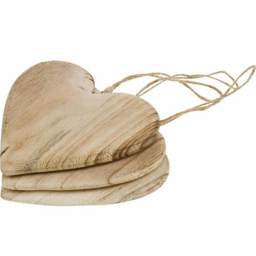 Floristik24 Coeur en bois à accrocher coeurs décoratifs nature Saint Valentin Fête des Mères 3pcs