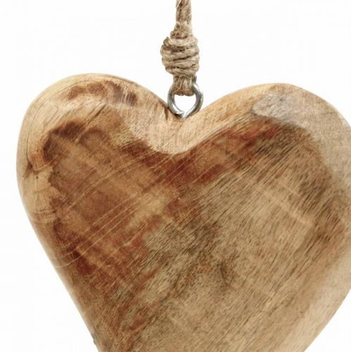 Floristik24 Coeur en bois, pendentif coeur en bois de manguier 9×9cm 4pcs