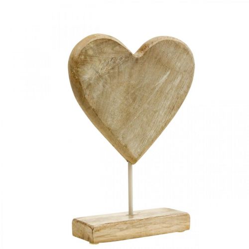 Floristik24 Coeur en bois coeur déco bois métal nature style country 20x6x28cm