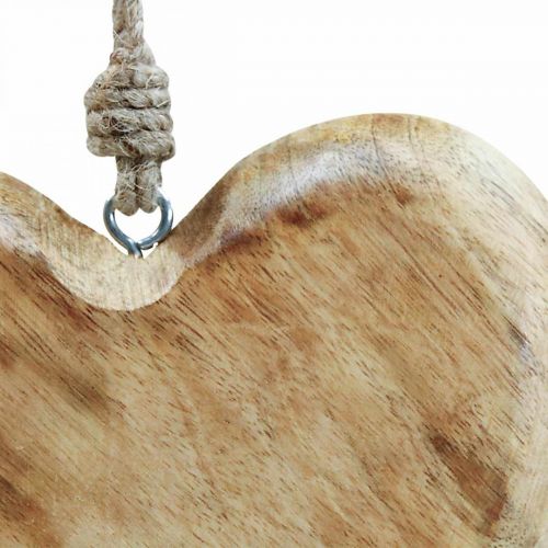 Article Coeur en bois, coeur à suspendre, coeur en bois de manguier 16×20cm