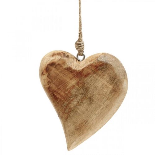 Floristik24 Coeur en bois, pendentif coeur en bois de manguier 9×9cm 4pcs