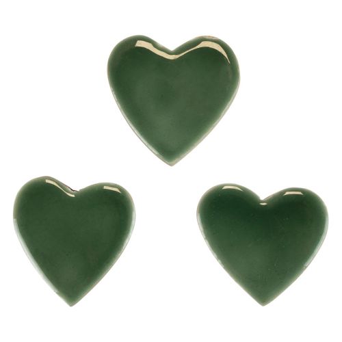 Floristik24 Coeurs en bois coeurs décoratifs vert bois brillant 4,5 cm 8 pcs