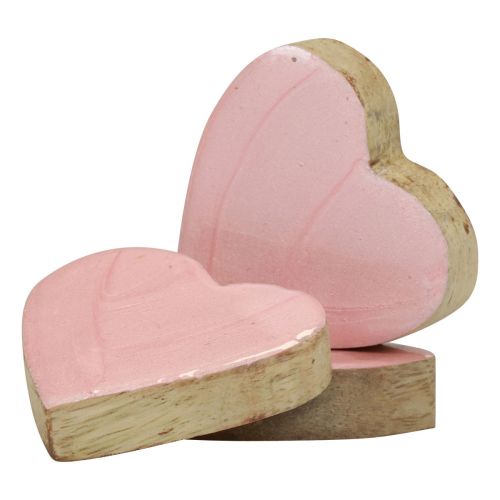 Article Coeurs en bois coeurs décoratifs rose clair brillant décoration de table 4,5 cm 8 pcs