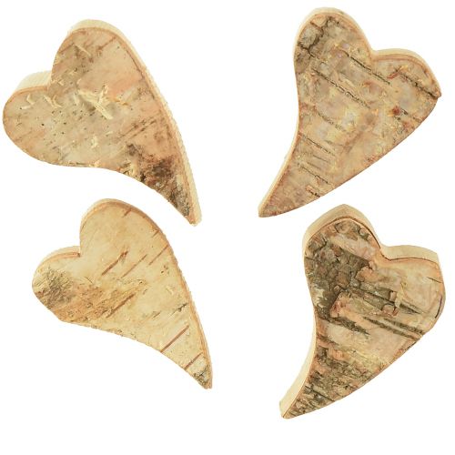 Article Coeurs en bois à écarter coeurs de bouleau naturel 6×4cm 16 pcs