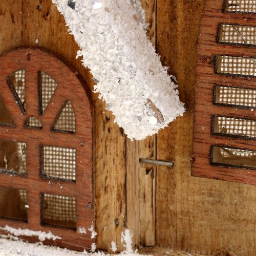 Floristik24 Eglise en bois avec éclairage LED blanc chaud 5L 16cm x 27cm