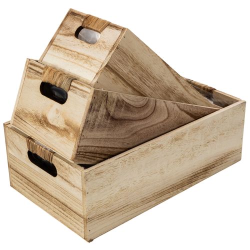 Ensemble de 3 caisses en bois avec tableau noir, tailles assorties, 36 cm | Floristik24.fr