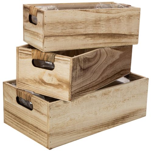 Ensemble de 3 caisses en bois avec tableau noir, tailles assorties, 36 cm | Floristik24.fr
