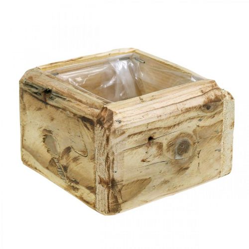 Cache-pot jardinière pot de fleurs en bois naturel 12×12×8.5cm