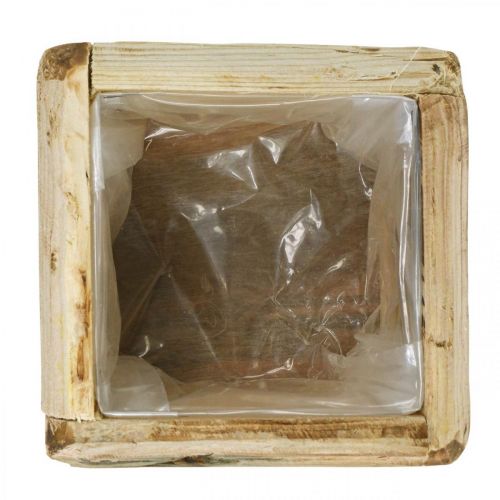 Article Cache-pot jardinière pot de fleurs en bois naturel 12×12×8.5cm