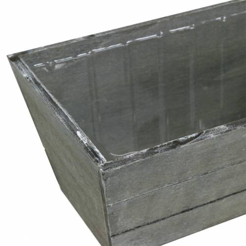 Floristik24 Jardinière en bois gris lavé 20x12cm H10cm