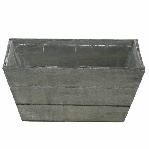 Floristik24 Jardinière en bois gris lavé 20x12cm H10cm