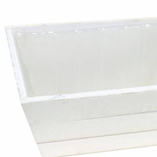 Article Jardinière boîte en bois blanc 20x12cm H10cm