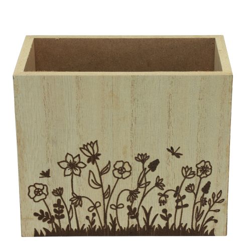 Floristik24 Boîte en bois porte-stylo organisateur de bureau naturel 14×8×12cm