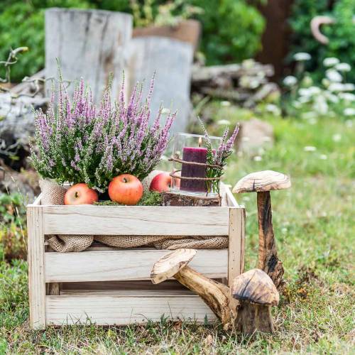 Floristik24 Boite en bois marron naturel 43,5cm / 37,7cm / 31,8cm lot de 3