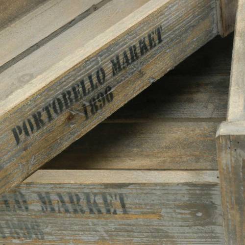 Article Plateau décoratif vintage boîte en bois 39,5 × 23 / 46,5 × 28,5cm lot de 2