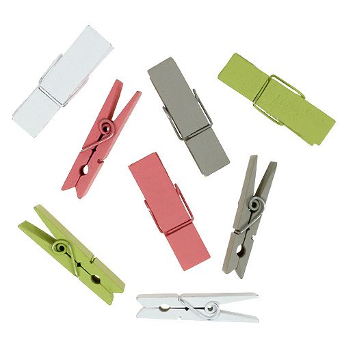 Pinces en bois colorées 7,2cm 48pcs