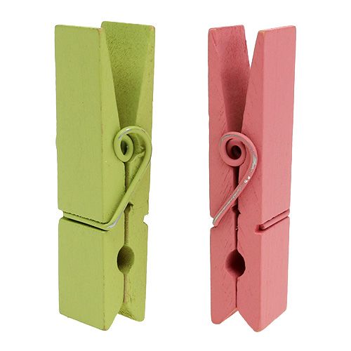 Floristik24 Pinces en bois colorées 7,2cm 48pcs