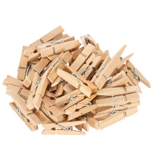 Mini pinces à linge décoratives en bois, 3,5 cm, lot de 50.