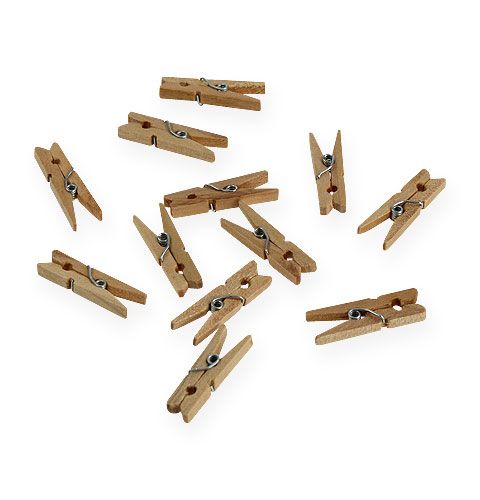 Pinces décoratives en bois 3cm naturel 72 pcs