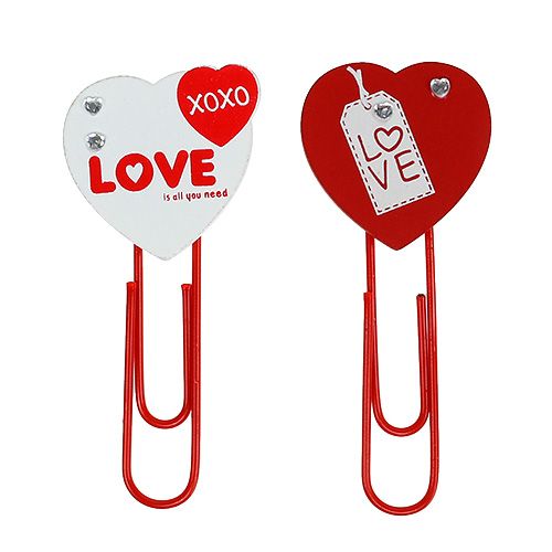 Floristik24 Clips en bois coeur &quot;Love&quot; coeur décoratif Saint Valentin 2pcs