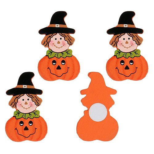 Floristik24 Citrouille en bois à coller 3,5cm orange 18 pcs