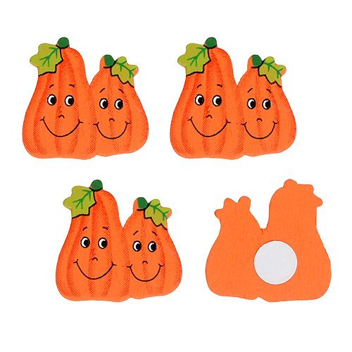 Floristik24 Citrouilles en bois à coller 2,5cm orange 18 pcs