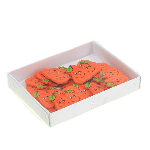 Floristik24 Citrouilles en bois à coller 2,5cm orange 18 pcs