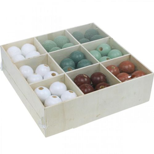 Article Perles en bois boules en bois pour artisanat triées vert Ø3cm 36pcs