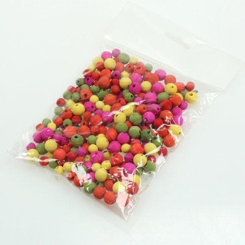 Floristik24 Perles en bois multicolores Ø8mm, Ø12mm 90g