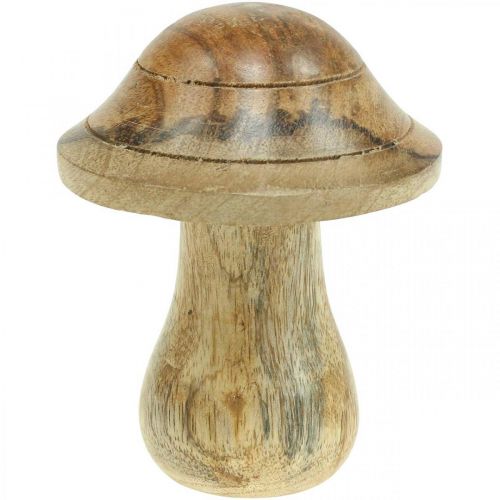 Champignon en bois avec rainures Automne déco champignon  bois de manguier naturel 10×Ø8cm-05443