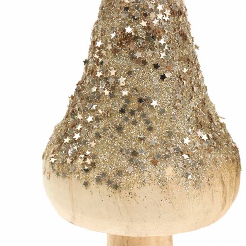 Floristik24 Champignon en bois avec paillettes H17cm 2pcs