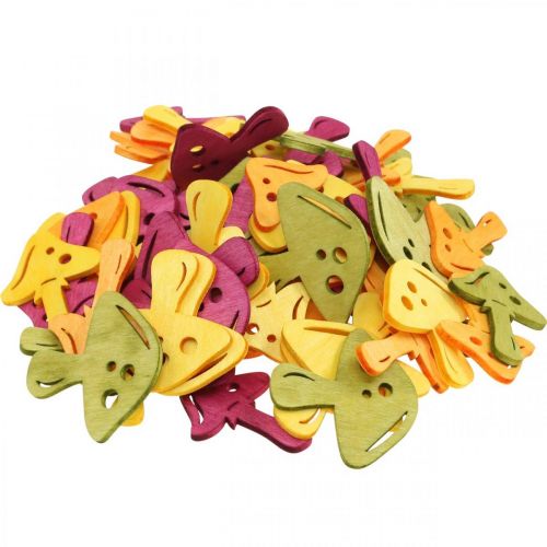 Article Champignons de décoration épars, décoration d&#39;automne, champignons porte-bonheur pour décorer orange, jaune, vert, rose H3,5/4cm L4/3cm 72 pièces