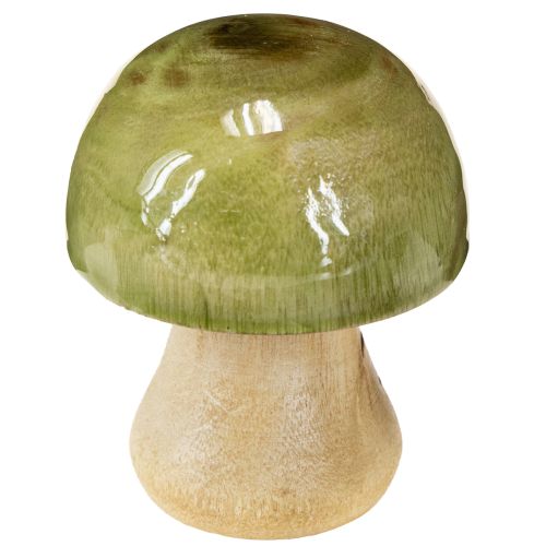 Article Champignons en bois décoration d&#39;automne champignons vert rouge orange H6.5cm 9 pcs