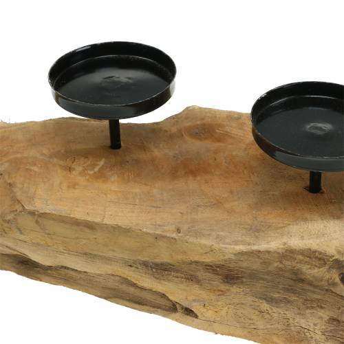 Floristik24 Bougeoir pour 4 bougies en teck 70cm